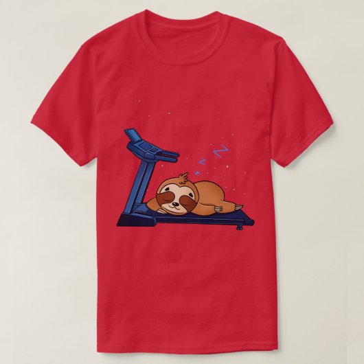 luiaard dutten op een loopband t-shirt (Design voorkant)