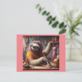 Luiaard Een keuken schoonmaken Briefkaart (Staand voorkant)