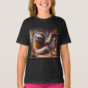 Luiaard Een keuken schoonmaken T-shirt
