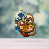 Luiaard eet Japanse Ramen Acryl Bord (Neutraal)