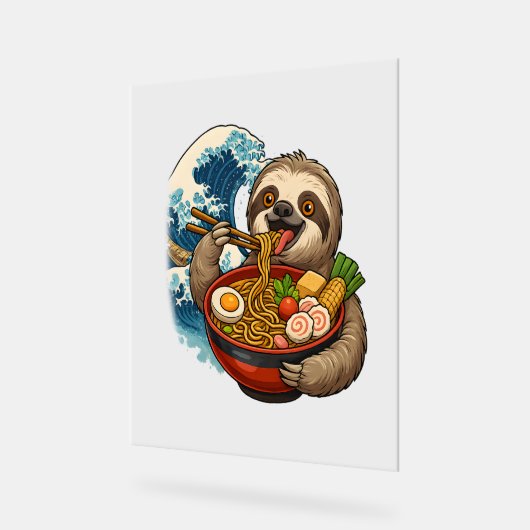 Luiaard eet Japanse Ramen Acryl Bord (Hoek)