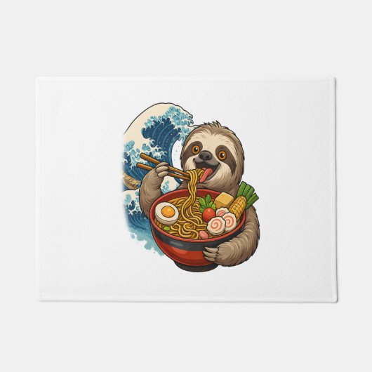 Luiaard eet Japanse Ramen Deurmat (Voorkant)