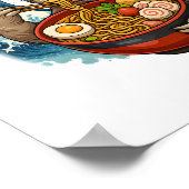 Luiaard eet Japanse Ramen Poster (Hoek)