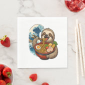 Luiaard eet Japanse Ramen Servet (Insitu)