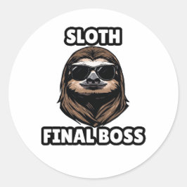 Luiaard Eindbaas Coole Sticker