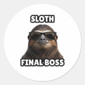 Luiaard Eindbaas Grappige Sticker (Voorkant)