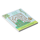 Luiaard en bladeren, doolhof puzzel verjaardags no notitieblok (Schuin)