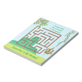 Luiaard en bladeren, doolhof puzzel verjaardags no notitieblok (Linkerzijde)