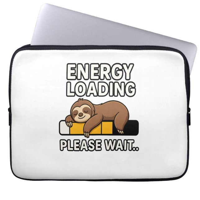 Luiaard energiebesparende stemming laptop sleeve (Voorkant)