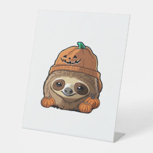Luiaard espuki sison Halloween Classic T-Shirt Reclamebord Met Voetstuk