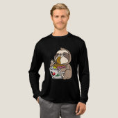 Luiaard Eten Ramen Tri-Blend Shirt (Voorkant)