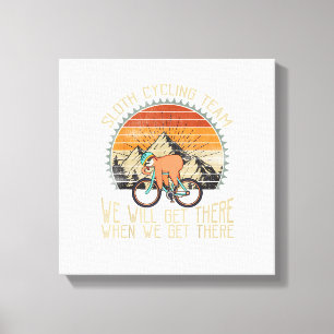 Luiaard Fiets Team We Well Komen Er Als We Er Kome Canvas Afdruk