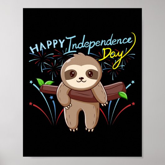 Luiaard Fijne Onafhankelijkheidsdag Poster (Voorkant)
