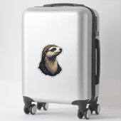 Luiaard Gegraveerd Portret Vintage T-shirt 2 Sticker (Koffer)