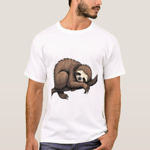 Luiaard Gegraveerde Kunst Retro Natuur T-shirt (2)