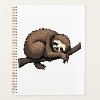 Luiaard Gegraveerde Kunst Retro Natuur T-shirt (2) Planner