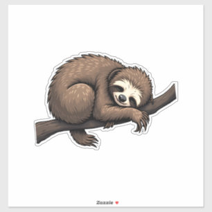 Luiaard Gegraveerde Kunst Retro Natuur T-shirt (2) Sticker