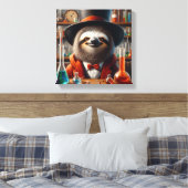 Luiaard Gekke Wetenschapper Canvas Afdruk (Insitu (Slaapkamer))