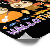 Luiaard Gelukkig Hallothanksmas Grappig Halloween Poster (Hoek)