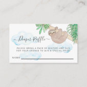 Luiaard Genderneutraal Luier Raffle Baby shower Informatiekaartje (Voorkant)