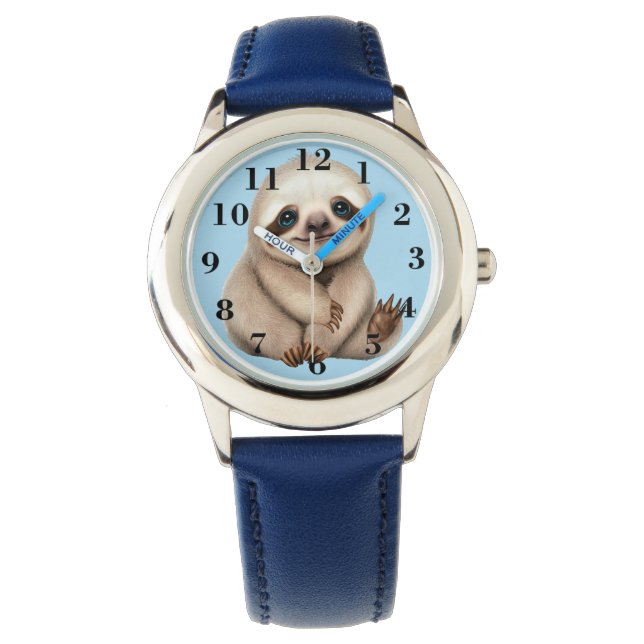 Luiaard Genummerd  Horloge (Voorkant)