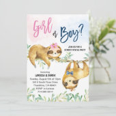 luiaard geslacht onthullen partij kaart (Staand voorkant)