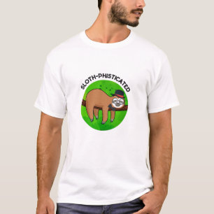Luiaard-gesofisticeerde Funny Animal Slot Pun T-shirt