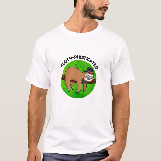 Luiaard-gesofisticeerde Funny Animal Slot Pun T-shirt (Voorkant)