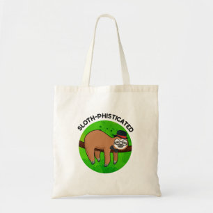 Luiaard-gesofisticeerde Funny Animal Slot Pun Tote Bag