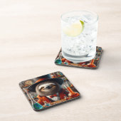 luiaard gestoorde wetenschapper bier onderzetter (Rechterzijde)