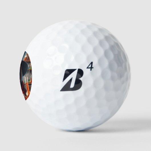luiaard gestoorde wetenschapper golfballen (Logo)