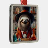 luiaard gestoorde wetenschapper metalen ornament (Rechts)