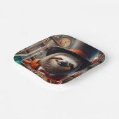 luiaard gestoorde wetenschapper papieren bordje (Gebogen)