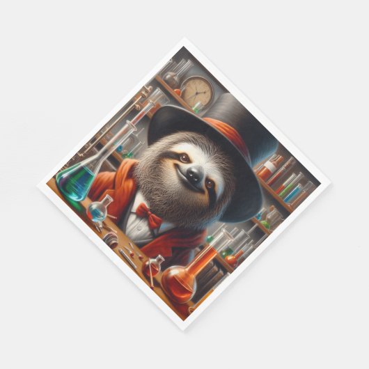 luiaard gestoorde wetenschapper servet (Hoek)