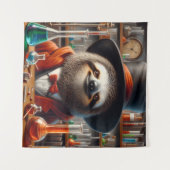 luiaard gestoorde wetenschapper wandkleed (Voorkant (horizontaal))