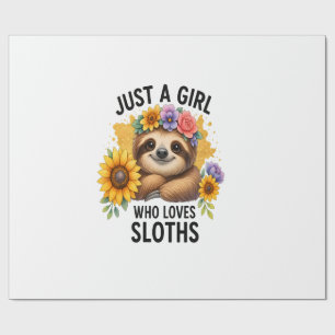 Luiaard Gewoon een meisje dat van luiaard houdt Cadeaupapier