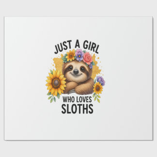Luiaard Gewoon een meisje dat van luiaard houdt Cadeaupapier