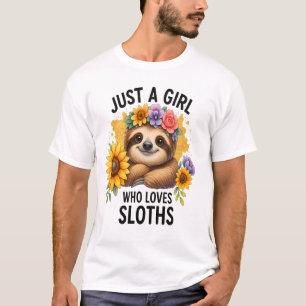 Luiaard Gewoon een meisje dat van luiaard houdt T-shirt