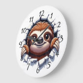 Luiaard gezicht grote klok (Hoek)