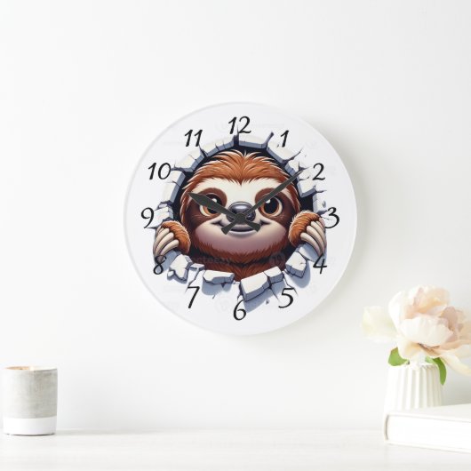 Luiaard gezicht grote klok (Huis)