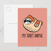 Luiaard grappig briefkaart (Voorkant / Achterkant)