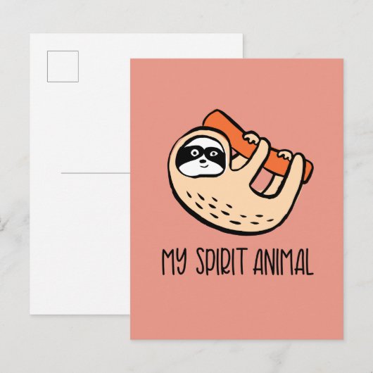 Luiaard grappig briefkaart (Voorkant / Achterkant)