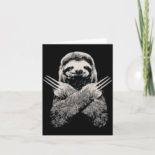 Luiaard grappig kostuum cadeau voor luie mensen kaart (Voorkant)