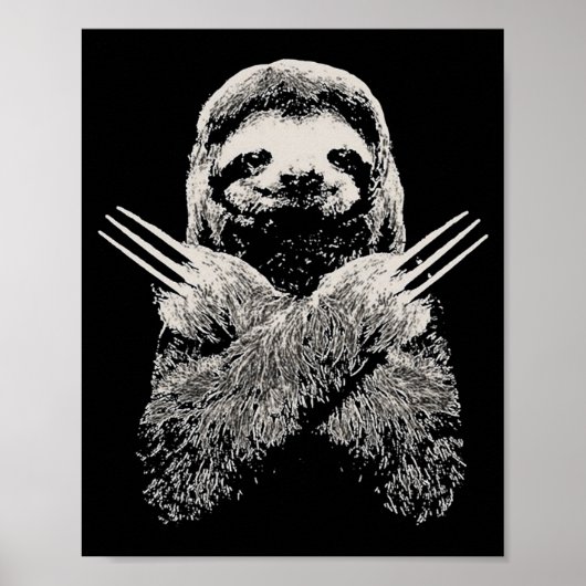 Luiaard grappig kostuum cadeau voor luie mensen poster (Voorkant)