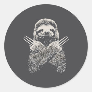 Luiaard grappig kostuum cadeau voor luie mensen ronde sticker