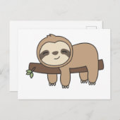 Luiaard Grappig Ontspannen Leuke Dieren Voor Kinde Briefkaart (Voorkant / Achterkant)