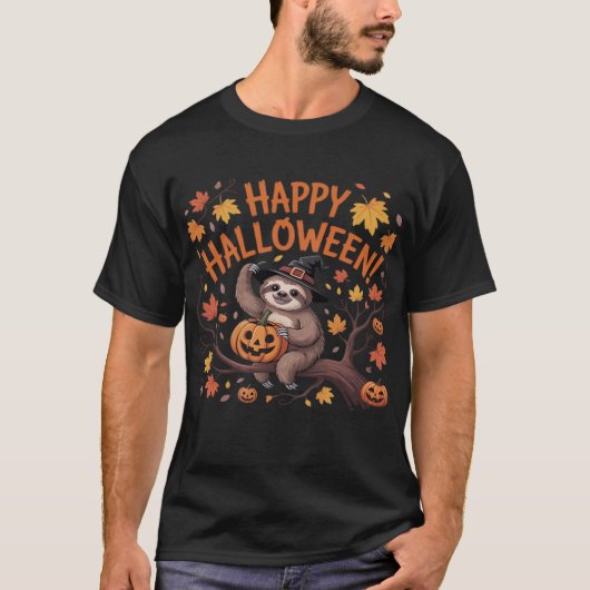 Luiaard Halloween Dag Klassiek T-Shirt (Voorkant)