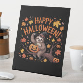 Luiaard Halloween Day Classic T-shirt Reclamebord Met Voetstuk (Insitu)