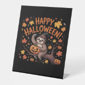 Luiaard Halloween Day Classic T-shirt Reclamebord Met Voetstuk (Voorkant)