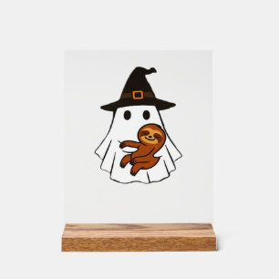 Luiaard Halloween Geest Heksenhoed Dierenliefhebbe Acryl Bord